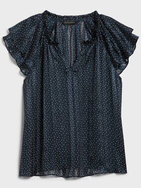 Flutter Sleeve Short Sleeve Blouse